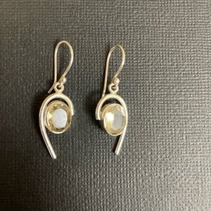 Yellow Quartz and Sterling Silver Earrings